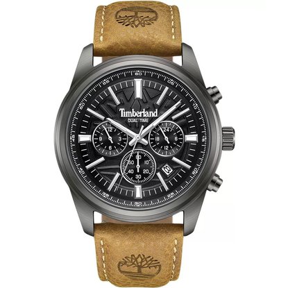 Picture of Timberland Multifunction Watch with Black Dial and Tan Leather