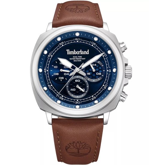 Picture of Timberland Williston Small Chrono with Blue Dial/Brown Strap