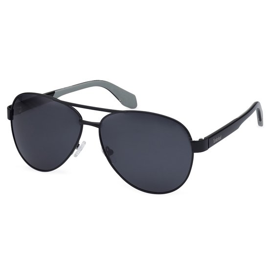 Picture of Timberland Matte Black Metal Sunglasses with Smoke Polarized