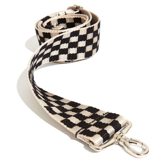 Picture of shortyLOVE Boardwalk Nylon Bag Strap - Black/Cream/Checker