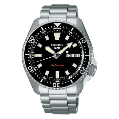 Picture of Seiko 5 Sports Stainless Steel Watch with Black Dial