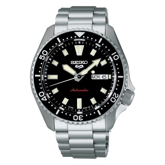 Picture of Seiko 5 Sports Stainless Steel Watch with Black Dial