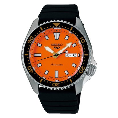 Picture of Seiko Men's Seiko 5 Sports Steel Watch with Orange Dial