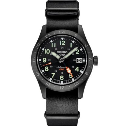 Picture of Seiko 5 Sports Automatic GMT Watch with Black Dial