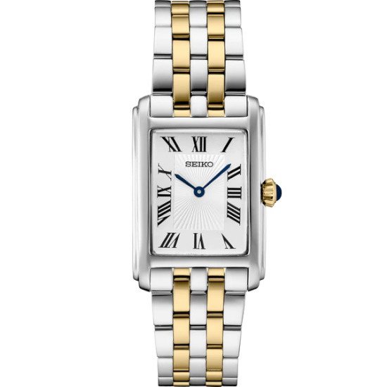 Picture of Seiko Essentials Two-Tone Rectangular Watch with White Dial