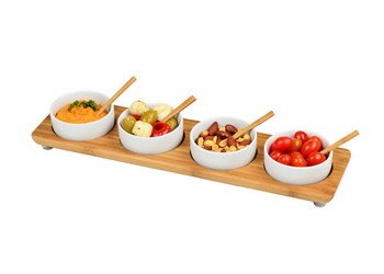 Picture of Picnic at Ascot Four Bowl in Line Bamboo Serving Platter