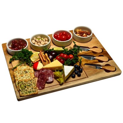 Picture of Picnic at Ascot 8-Piece Large Acacia Cheese Board Set