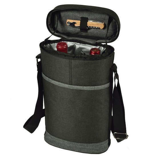 Picture of Picnic at Ascot Two-Bottle Insulated Carrier - Charcoal