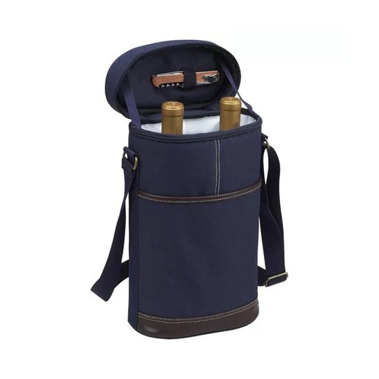 Picture of Picnic at Ascot Classic Two-Bottle Wine Carrier - Blue