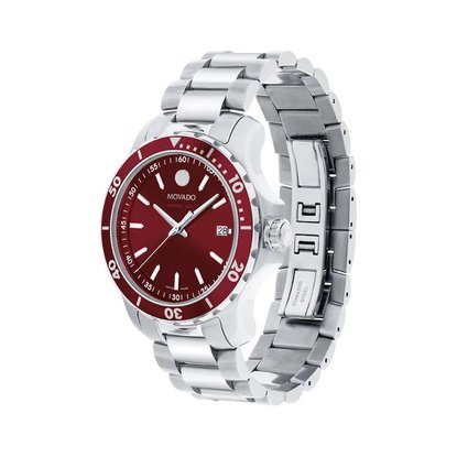 Picture of Movado Series 800 Silver-Tone Watch with Red Dial