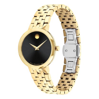 Picture of Movado Museum Classic Gold-Tone Watch with Black Dial