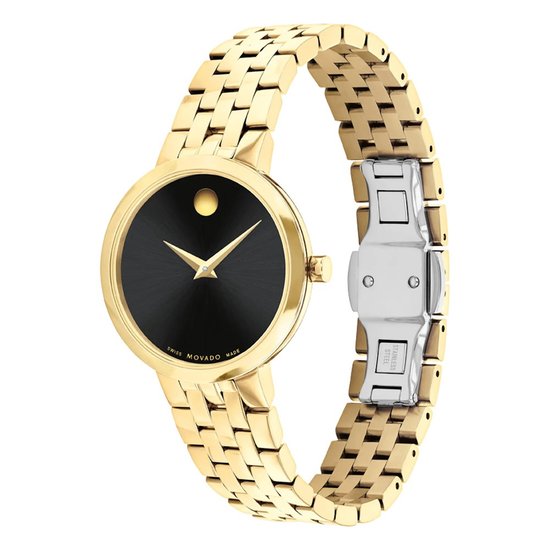 Picture of Movado Museum Classic Gold-Tone Watch with Black Dial