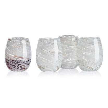 Picture of Mikasa Set of Four Color Swirl 16-oz. Stemless Wine Glasses