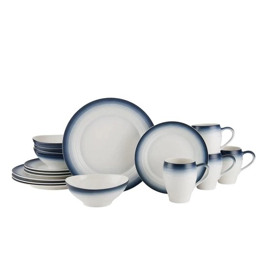 Picture of Mikasa 16-Piece Swirl Ombre Dinnerware Set - Blue
