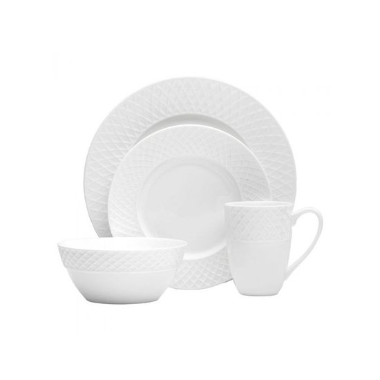Picture of Mikasa 16-Piece Trellis Dinnerware Set -White