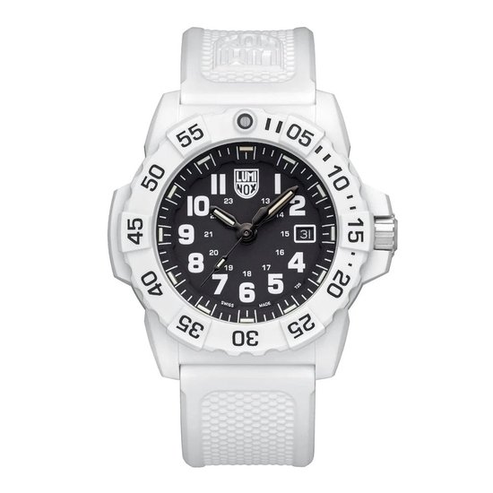Picture of Luminox Navy SEAL Watch with Black Dial/White Rubber Strap