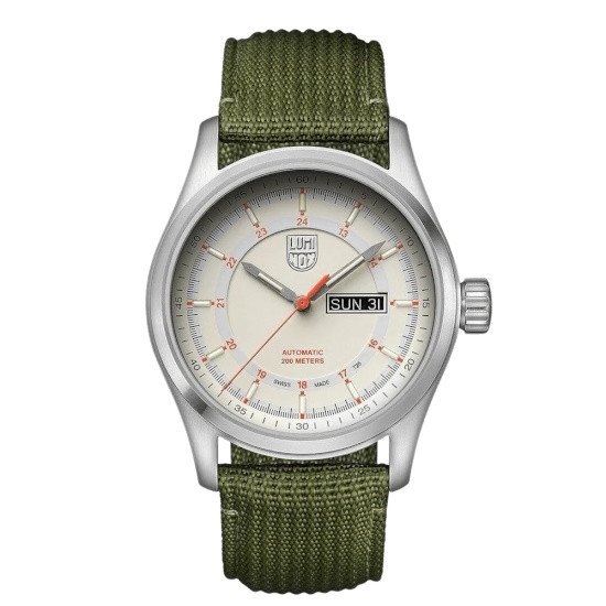 Picture of Luminox Atacama Auto Watch with Green Nylon Strap & Beige Dial