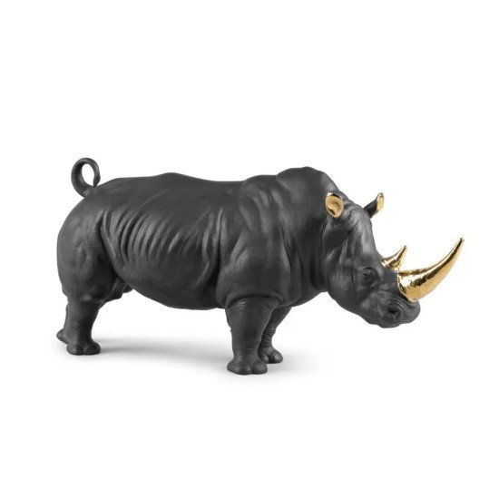 Picture of Lladro Rhino Black - Gold