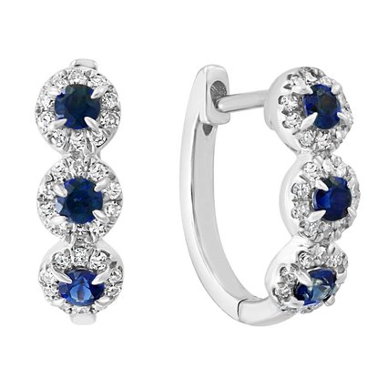 Picture of Lali 14-Karat White Gold/Sapphire Hoop Earrings