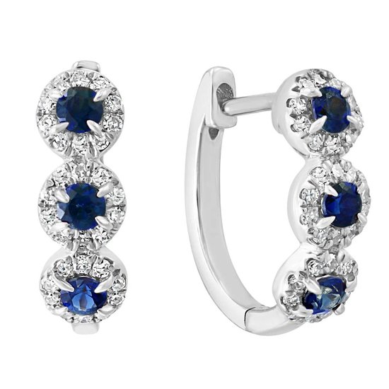 Picture of Lali 14-Karat White Gold/Sapphire Hoop Earrings