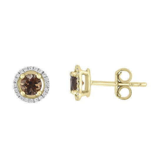 Picture of Lali 14-Karat Yellow Gold/Diamond/Smokey Quartz Earrings