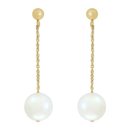 Picture of Lali 14-Karat Yellow Gold White Fresh Water Pearl Earrings