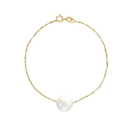 Picture of Lali 14K Yellow Gold Single White Fresh Water Pearl Bracelet
