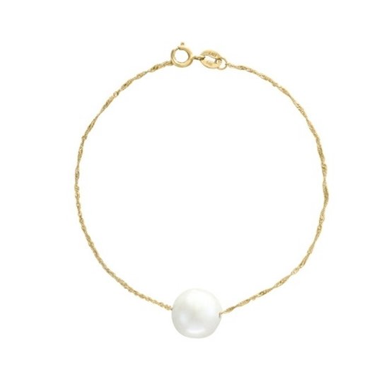 Picture of Lali 14K Yellow Gold Single White Fresh Water Pearl Bracelet