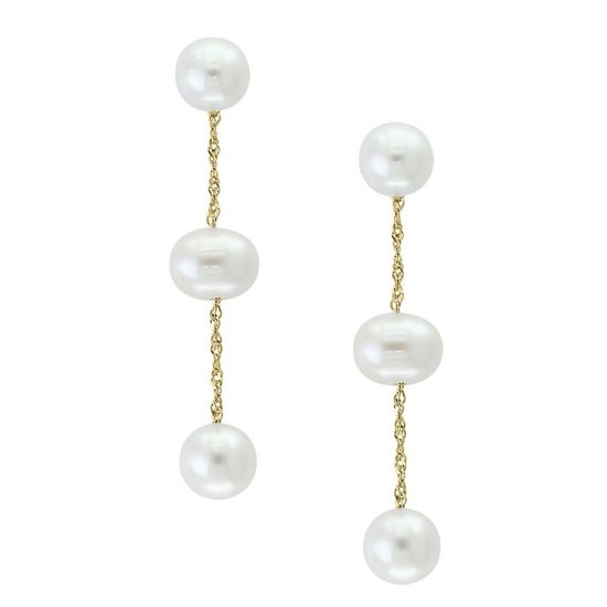 Picture of Lali 14-Karat Yellow Gold White Fresh Water Pearl Earrings