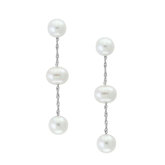 Picture of Lali 14-Karat White Gold White Fresh Water Pearl Earrings