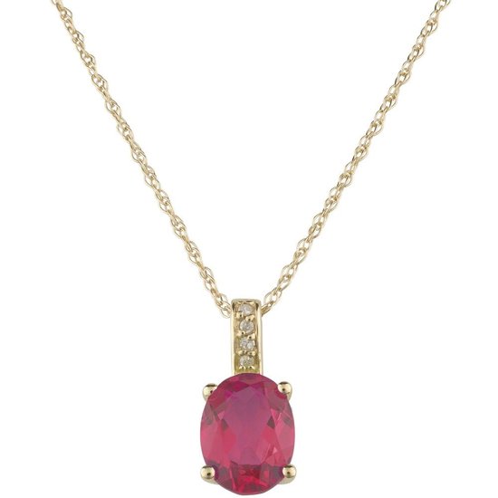 Picture of Lali 14-Karat Yellow Gold Ruby Pendant with Chain