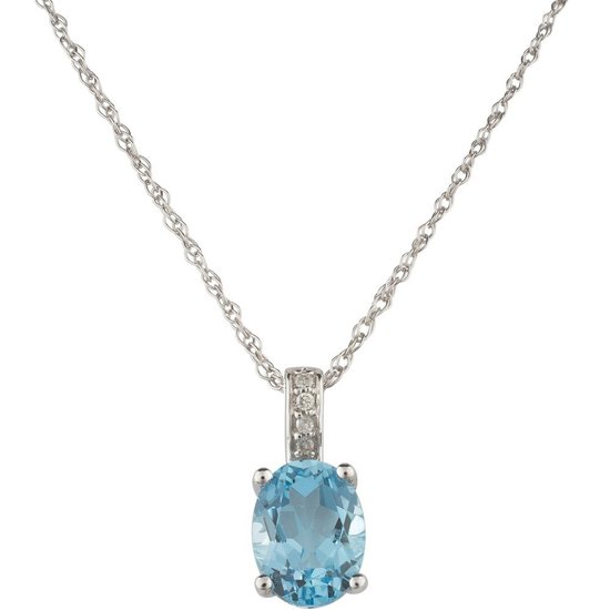 Picture of Lali 14-Karat White Gold Swiss Blue Topaz Pendant