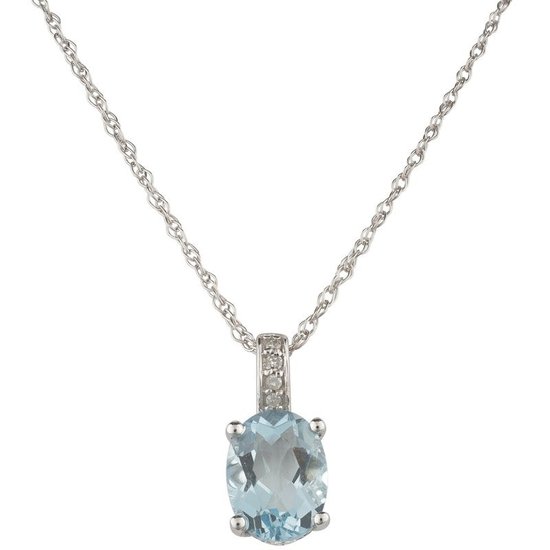 Picture of Lali 14-Karat White Gold Aquamarine Pendant with Chain
