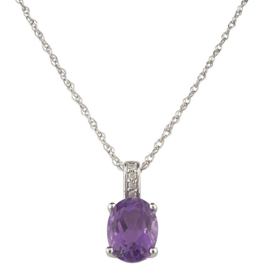 Picture of Lali 14-Karat White Gold Amethyst Pendant with Chain