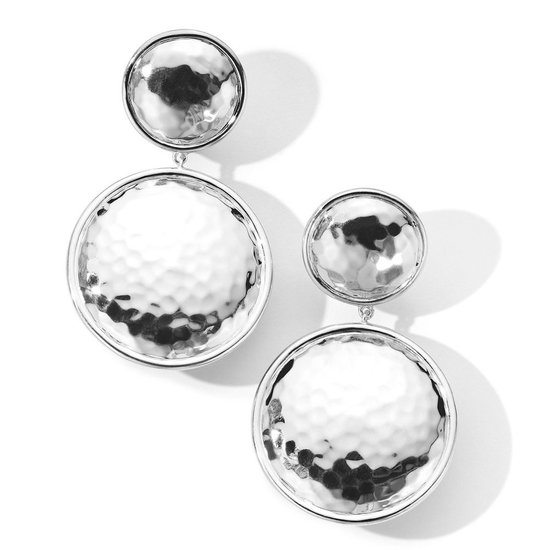 Picture of Ippolita 925 Classico Large Hammered Snowman Clip Earrings