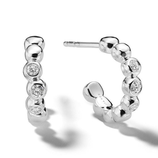 Picture of Ippolita 925 Stardust Bezel-Set Mini Huggie Hoop Earrings