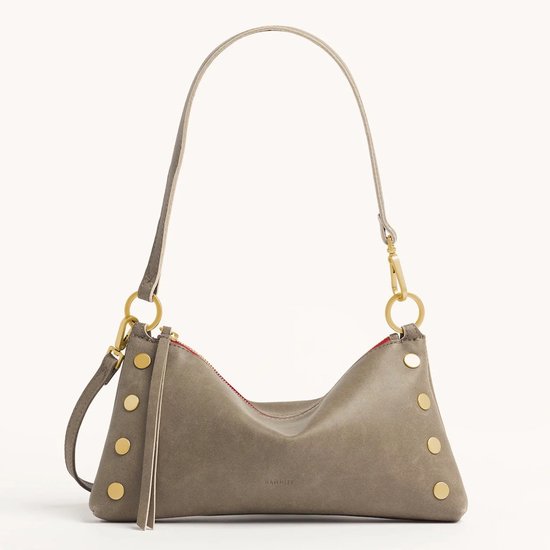 Picture of Hammitt Small Kyle - Pewter/Brushed Gold/Red Zip