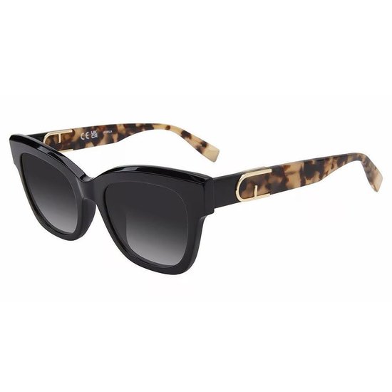 Picture of Furla Black/Brown Tortoise Cat Eye Sunglasses with Grey Lens