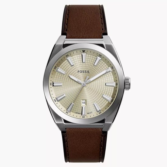 Picture of Fossil Everett Three-Hand Date Brown Leather Watch