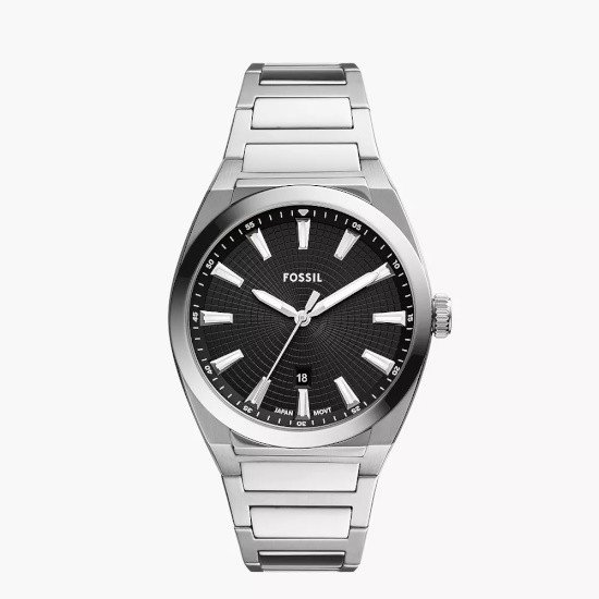 Picture of Fossil Everett Stainless Steel Watch with Black Dial