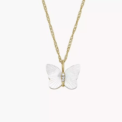 Picture of Fossil Sutton Butterfly Necklace - Gold/Mother of Pearl