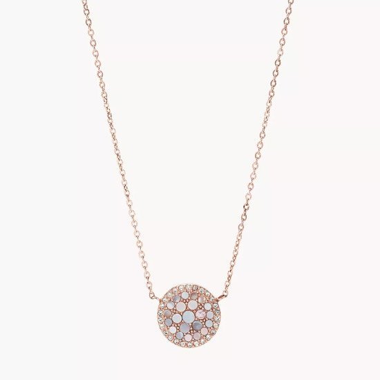 Picture of Fossil Mosaic Necklace - Rose Gold/Mother of Pearl