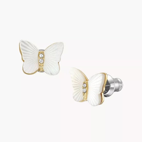 Picture of Fossil Sutton Butterfly Earrings - Gold/Mother of Pearl