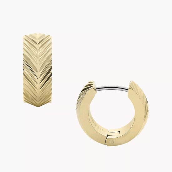 Picture of Fossil Harlow Huggie Earrings - Gold