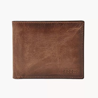 Picture of Fossil Derrick Leather RFID Passcase Wallet - Brown