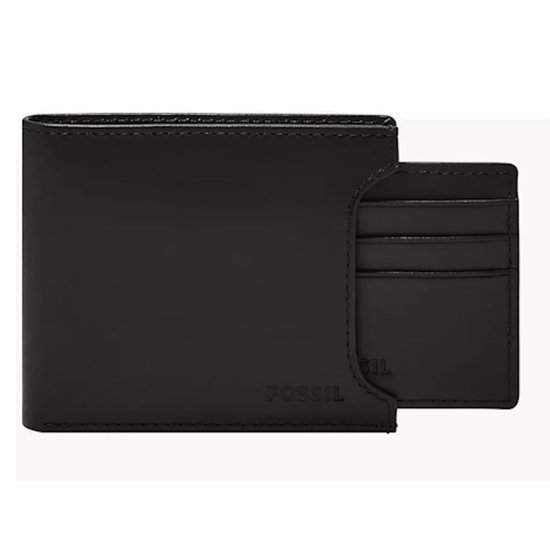 Picture of Fossil Derrick Leather RFID Sliding 2-in-1 Wallet - Black