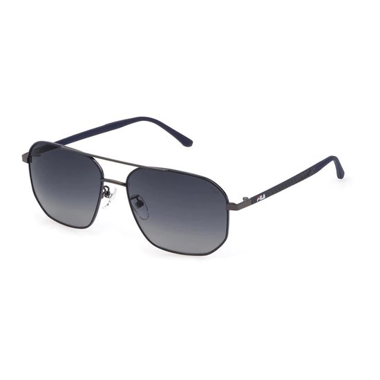 Picture of FILA Glossy Black Pilot Sunglasses with Gradient Blue Lens