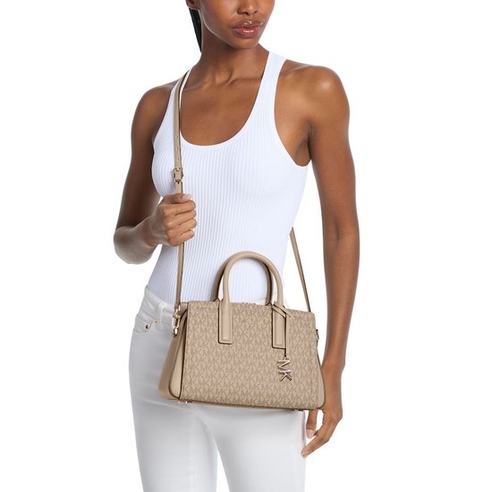 Picture of Michael Kors Laila Signature Small Satchel - Khaki