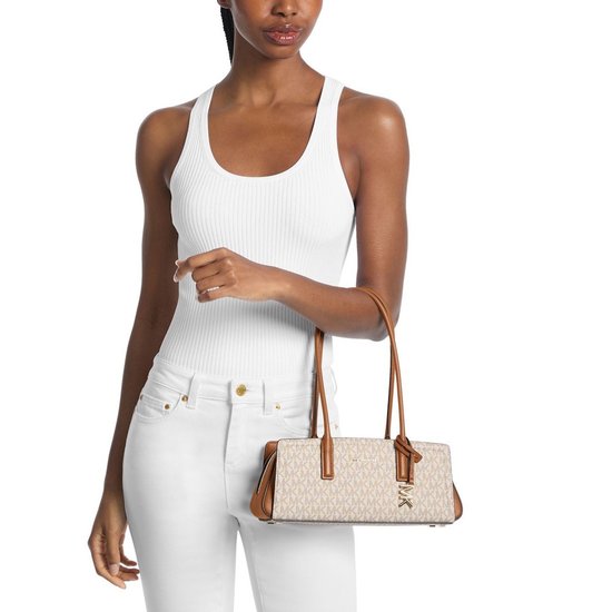 Picture of Michael Kors Laila Sig. Small E/W Shoulder Tote - Vanilla/Acrn