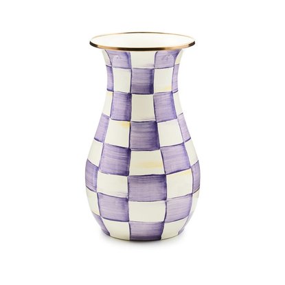 Picture of Mackenzie Childs Violet Check Tall Vase